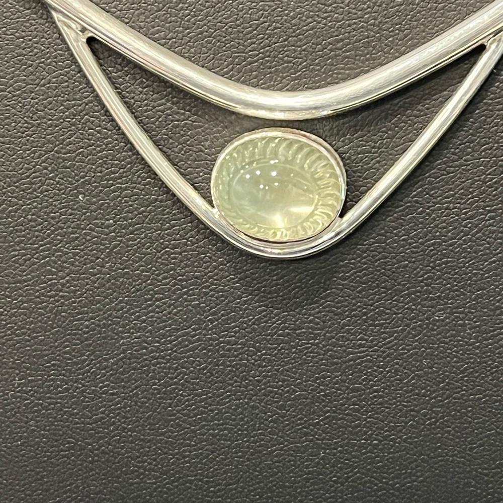 NWT Sterling Green Moonstone Designer Necklace